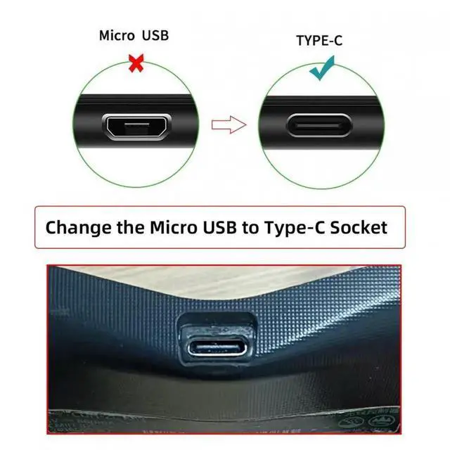 Alt view image 4 of 7 - JVFYI DIY Solder Type-C Female Socket Replace Micro-USB 5Pin for PS4 DualShock JDS-040 JDS-055 Repair Part Board Connector Module