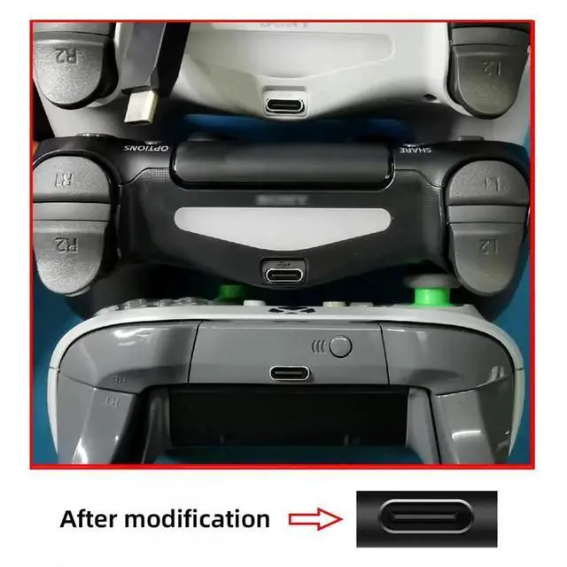 Alt view image 2 of 7 - JVFYI DIY Solder Type-C Female Socket Replace Micro-USB 5Pin for PS4 DualShock JDS-040 JDS-055 Repair Part Board Connector Module