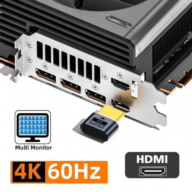 Alt view image 2 of 7 - JVFYI Virtual Display Adapter 4K HDMI 1.4 DDC EDID Dummy Plug Headless Ghost Display Emulator HDTV 4K@60Hz