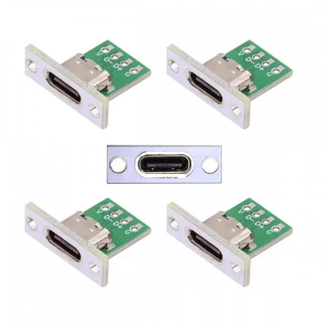 Main image of JVFYI 5pcs/set DIY OEM Type C Female Socket Connector Panel Mount Type with PC Board 24pin USB 2.0 Pinout
