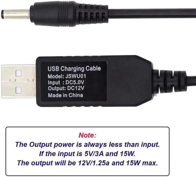 Main image of JVFYI USB 2.0 Type-A DC 5V to DC 12V 3.5x1.3mm Voltage Riser Boost Power Plug Barrel Connector Cable 100cm