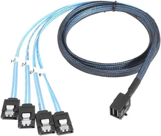 Main image of JVFYI Internal Mini SAS SFF-8643 Host to 4 SATA 7pin Target Hard Disk 6Gbps Data Server Raid Cable 50cm SF-074-0.5M