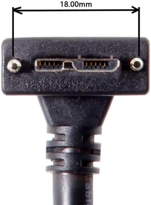 Alt view image 4 of 7 - JVFYI 5.0M 90 Degree Down Angled Micro USB Screw Mount to 3.0 Data Cable for Industrial Camera U3-044-DN-5.0M