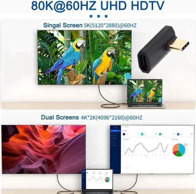 Alt view image 4 of 7 - JVFYI USB4 Type C Male to Female Extension 240W Power 40Gbps Data 8K Video Adapter Low Profile Left Right Angled for NS Phone Laptop