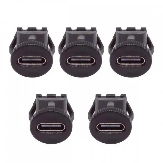 Alt view image 5 of 7 - JVFYI 5pcs/set DIY OEM Type C Female Socket Connector to 6Pin PCBA Pinout Round Latch Mount Type DC 5V/20V PD Power IP67