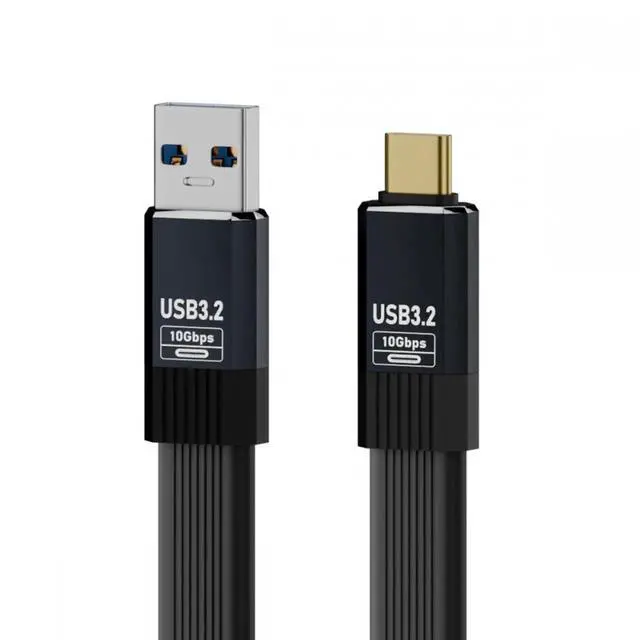 Main image of JVFYI USB3.1 Type-A Male to Type-C Male 10Gbps Flat Slim FPC USB-C Data Power Cable 5V3A for Laptop Phone Disk (100cm)