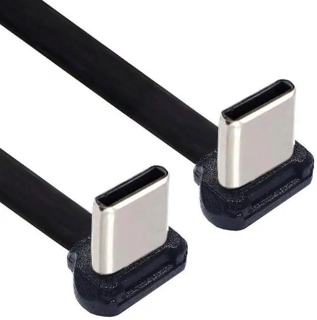 Main image of JVFYI USB-C Type C to USB-C Ultra Slim Flat Power USB2.0 Data Cable Angled Connector 65W Fast Charge for Laptop Tablet Phone