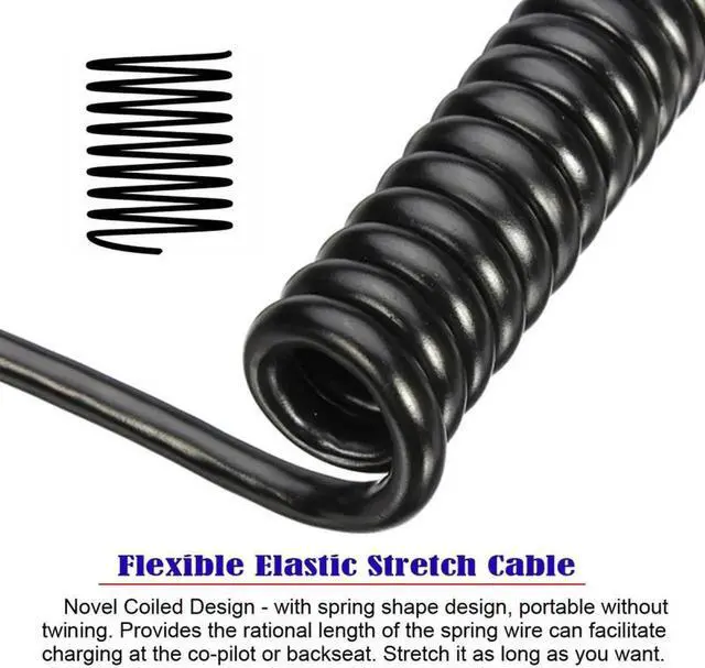 Alt view image 4 of 6 - JVFYI Stretch Coiled USB-C Keyboard Mouse Cable for Gaming Keyboard Micro USB Male to Type-C Female Extension Cable Power & Data