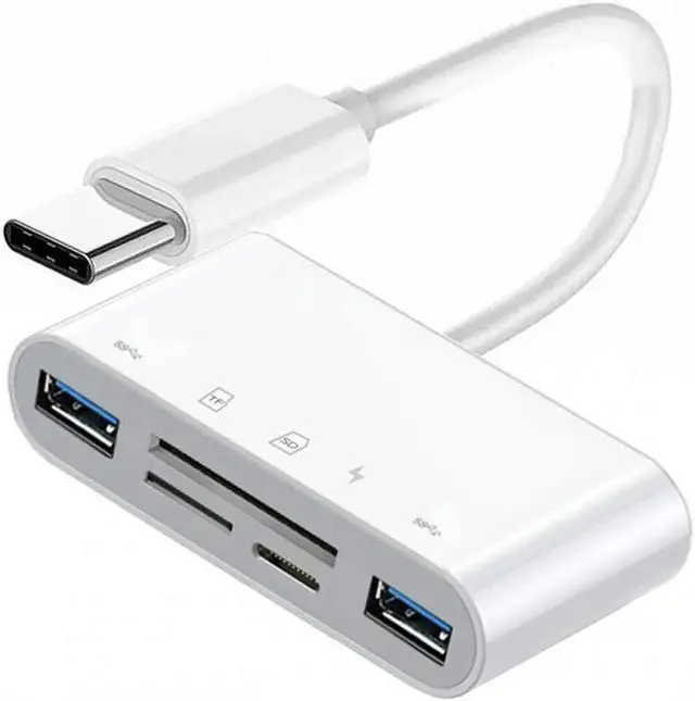 Main image of JVFYI USB 2.0 Type C USB-C to TF Micro SD SDXC Dual USB3.0 Female Card Reader PD 27W Adapter for Laptop Tablet Phone