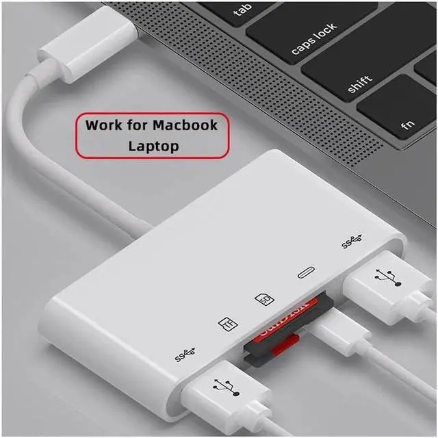 Alt view image 5 of 7 - JVFYI USB 2.0 Type C USB-C to TF Micro SD SDXC Dual USB3.0 Female Card Reader PD 27W Adapter for Laptop Tablet Phone