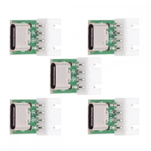Main image of JVFYI 5pcs/set DIY OEM Type C Female Socket Connector to 4Pin Pitch=2.54mm Wafer Socket Horizontal USB2.0 Pinout DC 5V Power