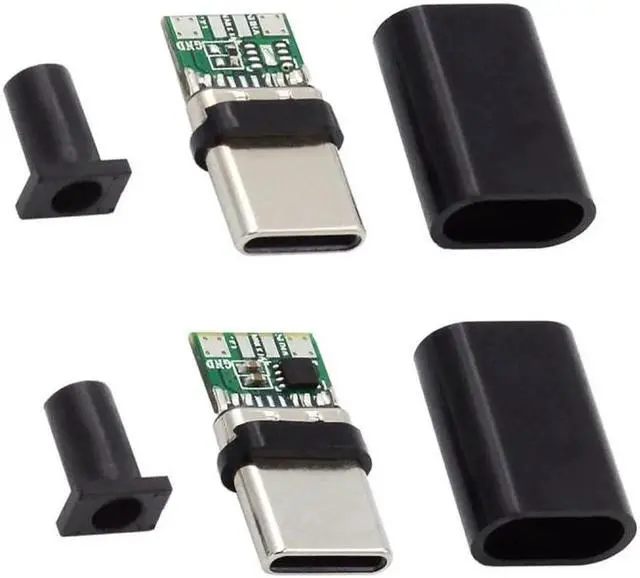 Alt view image 3 of 7 - JVFYI 2sets/lot DIY OEM 24pin Connector Plug USB Type C USB-C Male to USB-C Male 100W PD USB2.0 Data with Housing Cover