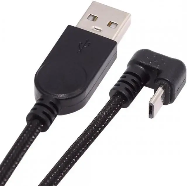 Main image of JVFYI USB2.0 Type-A to Micro USB 5Pin Male to Male Power Data Cable 480Mbps Micro Opposite U Shape Back Angled