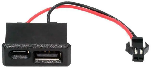 Main image of JVFYI DIY OEM Type-A & Type-C Female Socket Horizontal to 2Pin Header Cable Pitch=2.54mm Latch Mount Type DC 5V Power