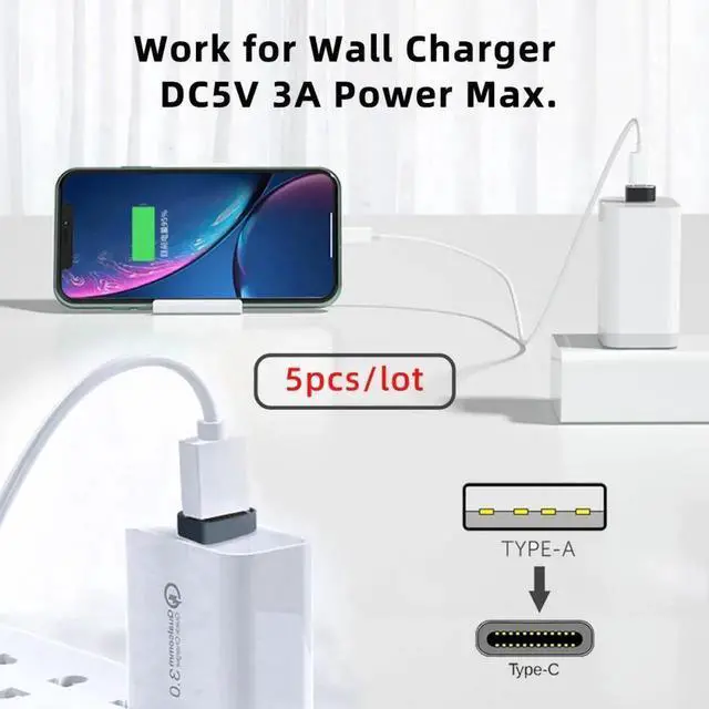 Alt view image 6 of 7 - JVFYI 5pcs/lot USB-C Type C Female to USB 2.0 A Male 480Mbps Data Power Adapter for Laptop Tablet Phone