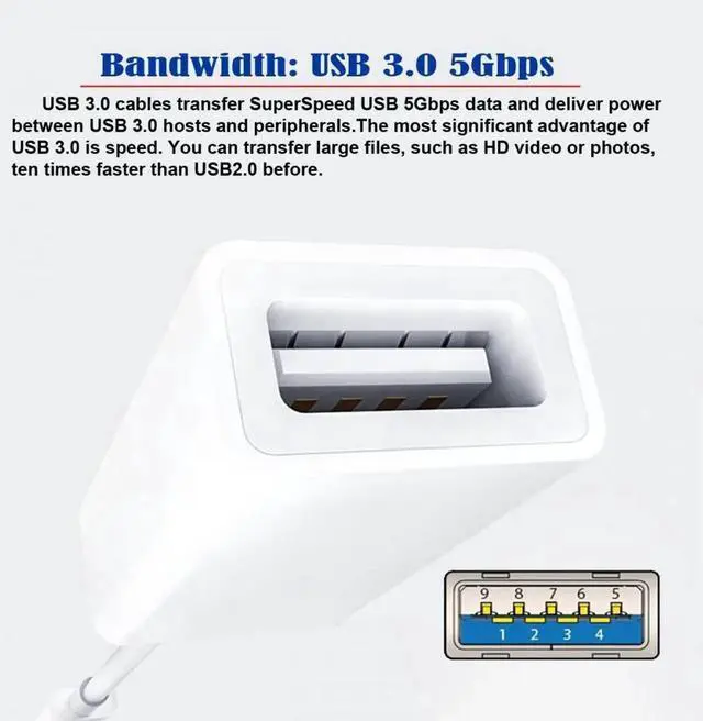 Alt view image 7 of 7 - JVFYI Type C USB-C to Standard Type-A USB3.0 Female Adapter Compatible with Macbook Laptop Tablet Phone