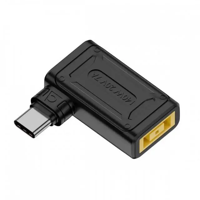 Alt view image 2 of 7 - JVFYI 140W 100W Rectangle Jack Thinkpad X1 Input to USB-C Type-C Angled 90 Degree Power Plug Charge Adapter for Laptop Phone