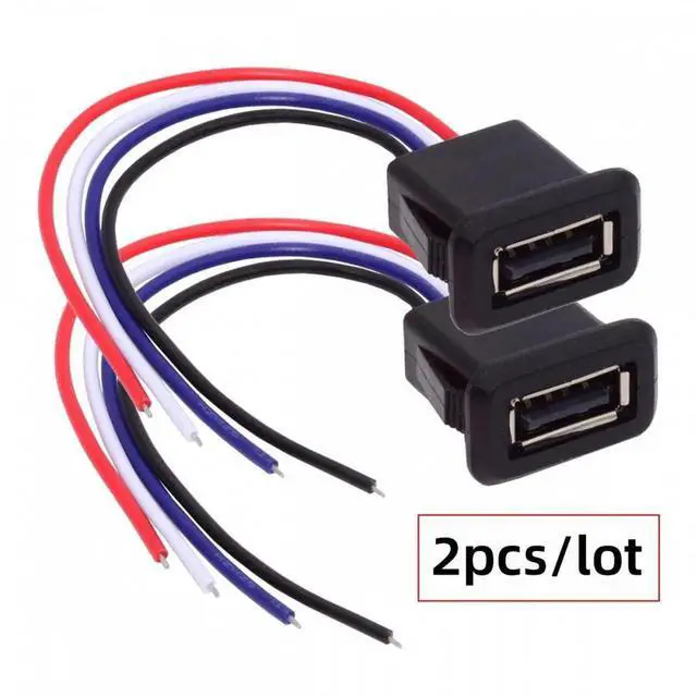 Alt view image 3 of 7 - JVFYI 2pcs/set DIY OEM Type A Female Socket to 4Pin Open Cable Latch Mount Type DC 5V Power Data