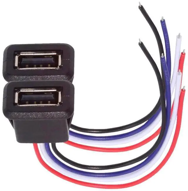 Main image of JVFYI 2pcs/set DIY OEM Type A Female Socket to 4Pin Open Cable Latch Mount Type DC 5V Power Data
