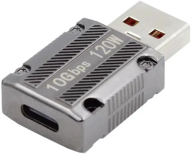 Alt view image 2 of 7 - JVFYI USB-C USB 3.1 Type C Female to USB 3.0 A Male 10Gbps Data 120W Power Adapter Alloy Shell for Laptop Tablet Mobile Phone