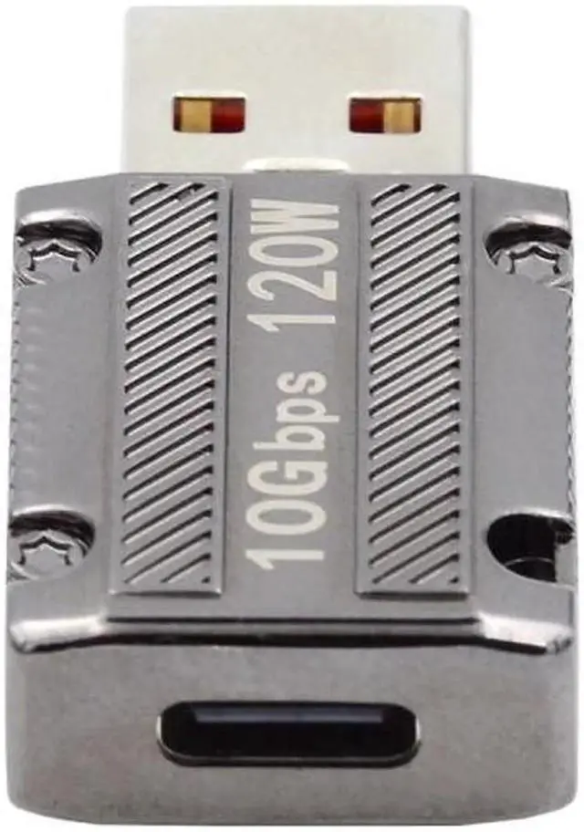 Alt view image 3 of 7 - JVFYI USB-C USB 3.1 Type C Female to USB 3.0 A Male 10Gbps Data 120W Power Adapter Alloy Shell for Laptop Tablet Mobile Phone