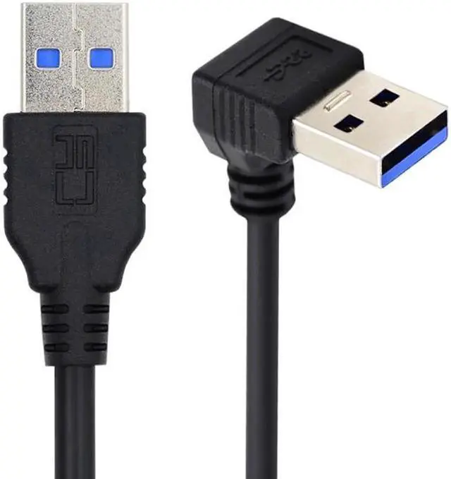 Alt view image 2 of 7 - JVFYI Angled USB 3.0 Type-A Male to Straight 3.0 Type-A Male Data 5Gbps Cable 90 Degree Down Angled 40cm