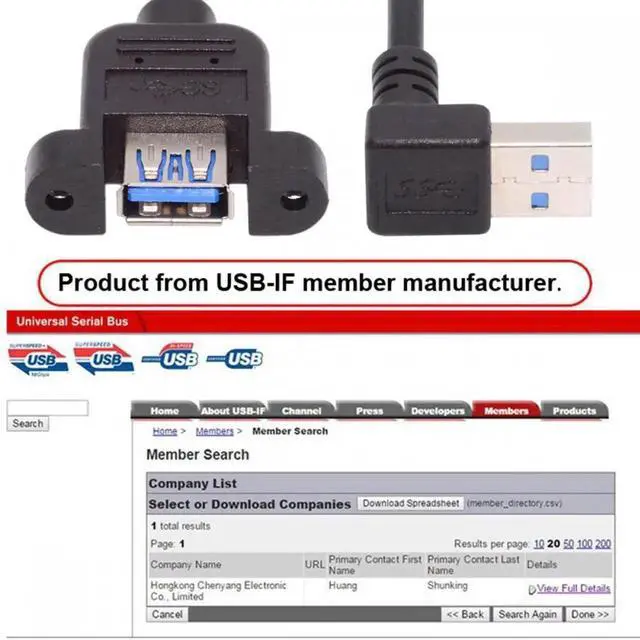 Alt view image 6 of 7 - JVFYI Up Angled USB 3.0 Male to Female Type-A Panel Type Header Cable 90 Degree Connector 30cm