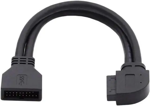 Alt view image 2 of 7 - JVFYI Right Angled USB 3.0 20Pin 19Pin Male to Female Extension 5Gbps Cable 90 Degree for Motherboard Mainboard