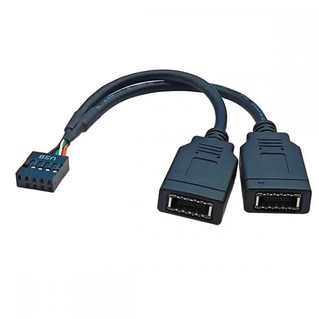 Main image of JVFYI Dual Port USB 3.1 Front Panel Socket Key-A Type-E to USB 2.0 9Pin 10Pin Mainboard Header Male Extension Cable