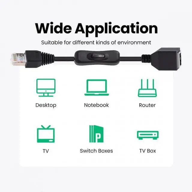 Alt view image 7 of 7 - JVFYI RJ45 CAT6 8P8C STP UTP Male to Female Extension Cable with 304 Singal Switch On/Off LAN Ethernet Network Patch Cord