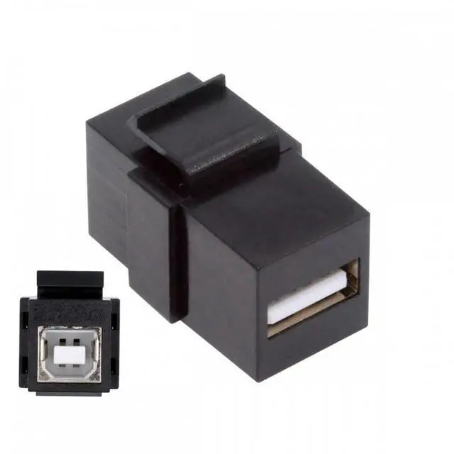Alt view image 2 of 7 - JVFYI USB2.0 A Female to Type-B Female Extension Keystone Jack Coupler Adapter for Wall Plate Panel USB Cable