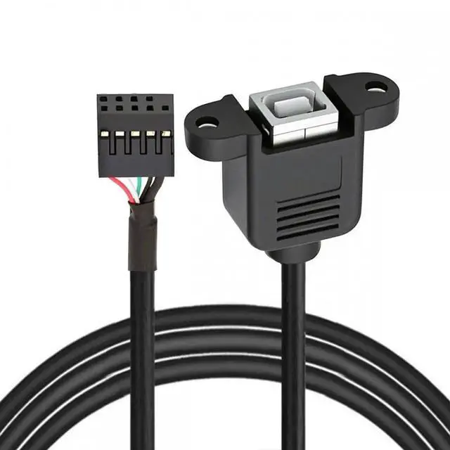 Alt view image 2 of 7 - JVFYI USB 2.0 Motherboard 9pin 10pin Header to Standard Type-B Female Extension cable with Nuts for Panel Mount