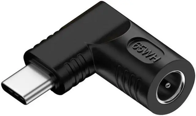 Alt view image 2 of 7 - JVFYI DC Jack 5.5x1.7mm Input to USB-C Type-C Angled 90 Degree Power Plug Charge Adapter for Laptop Phone