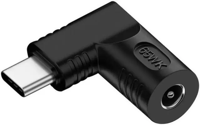 Alt view image 2 of 7 - JVFYI DC Jack 4.0x1.7mm Input to USB-C Type-C Angled 90 Degree Power Plug Charge Adapter for Laptop Phone