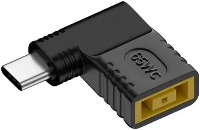 Alt view image 2 of 7 - JVFYI Rectangle Jack Thinkpad X1 Input to USB-C Type-C Angled 90 Degree Power Plug Charge Adapter for Laptop Phone