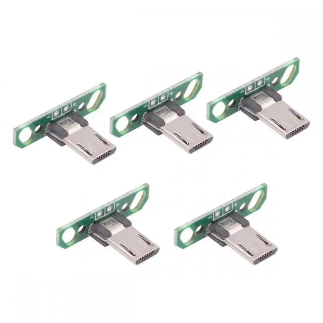 Alt view image 6 of 7 - JVFYI 5pcs/set DIY OEM Micro USB2.0 Male Plug Long Connector 13mm Length with PCB Mounting Assembly Solder Type