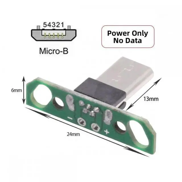 Alt view image 7 of 7 - JVFYI 5pcs/set DIY OEM Micro USB2.0 Male Plug Long Connector 13mm Length with PCB Mounting Assembly Solder Type