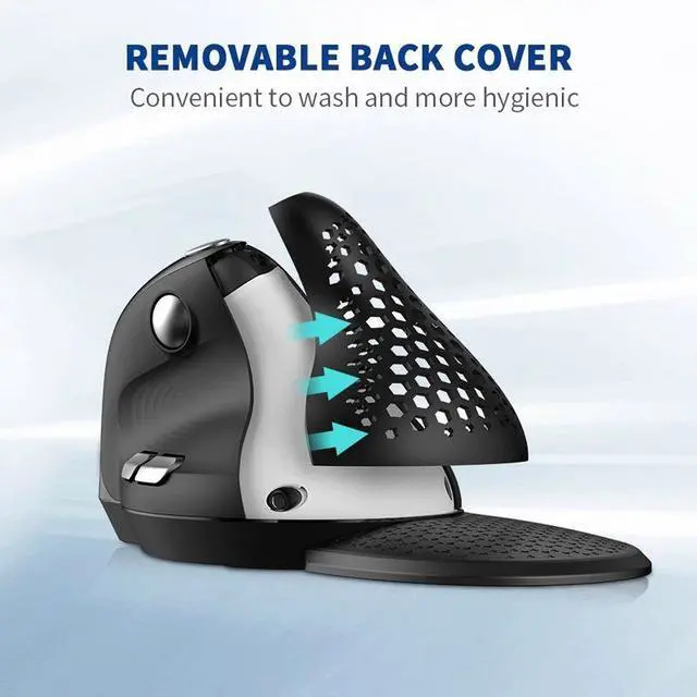 Alt view image 3 of 7 - JVFYI Delux M618XSD Ergonomic Vertical Mouse with Thumb Wheel - Tri-Mode (2.4G/Bluetooth 5.0/3.0), USB-C Fast Charging, OLED Battery Display, for Office & Design