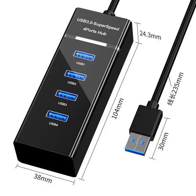 Alt view image 2 of 2 - JVFYI USB 3.0 Hub 4-Port - USB Splitter for Laptop, PC, Ultrabook, Multi-Port Expander with Individual Switches