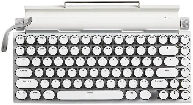 Main image of JVFYI Punk Retro Mechanical Keyboard - Round Keycaps, Wireless Tri-Mode (Bluetooth/2.4G/USB-C), Metal Frame, for PC Mac Tablet