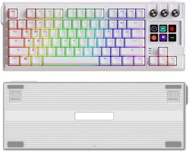 Main image of JVFYI LCD AI Gaming Keyboard - 78 Keys Hot-Swappable, RGB Backlit, Programmable Screen, Aluminum Case Custom Mechanical Keyboard