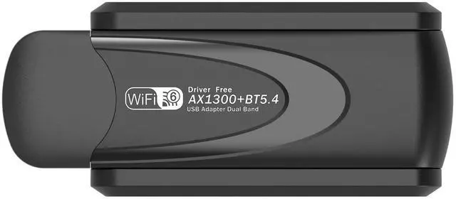 Alt view image 2 of 2 - JVFYI AX1300M WiFi 6 & Bluetooth 5.4 Adapter - Dual Band 5G Gigabit USB Wireless Card for PC, Plug and Play, External Antenna