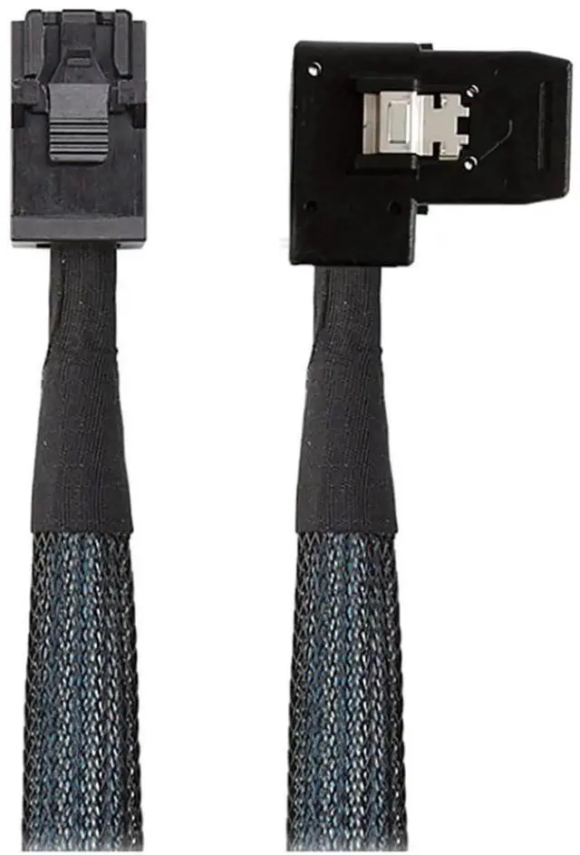 Alt view image 2 of 5 - Mini SAS HD SFF-8643 4i to SAS SFF-8087 Right Angle Cable High Speed Internal Server Connection Cable, 30AWG, 10 Ohm (1M)