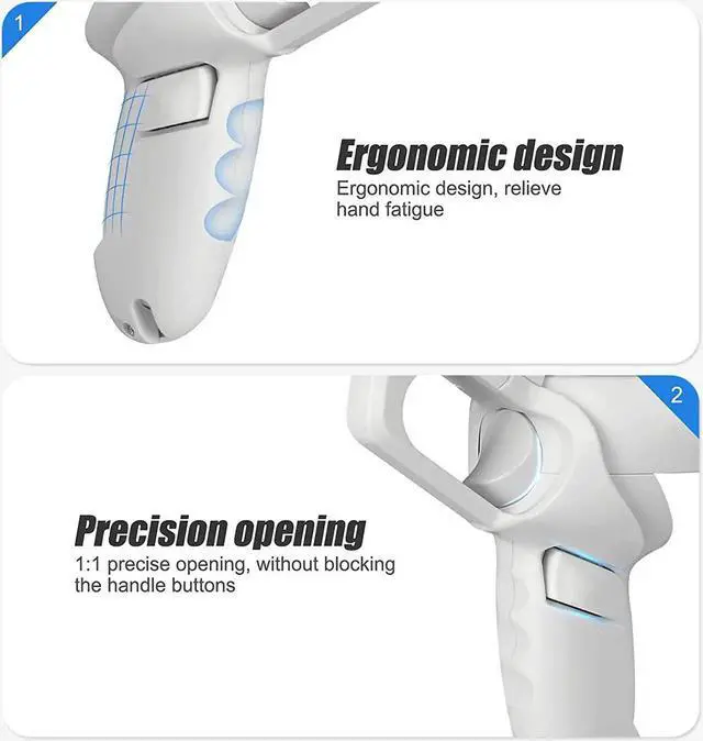 Alt view image 2 of 7 - TROPRO Pistol Grip for Oculus Quest 2 Controllers VR, Oculus 2 Gun Stock Accessories, Enhanced Shooting Gaming Experience, Best Gunstock,Compatible For Pistol Whip Operation (White)