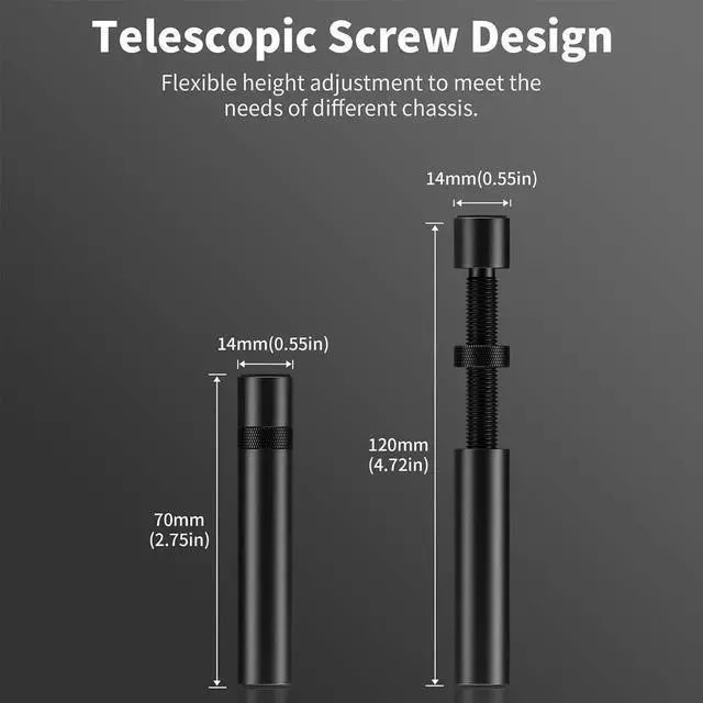 Alt view image 2 of 7 - Gaming GPU Support Bracket, Adjustable Height Graphics Card Support with Magnet and Non-Slip Sheet, GPU Sag Bracket for Universal Video Card, 70-120mm(L)