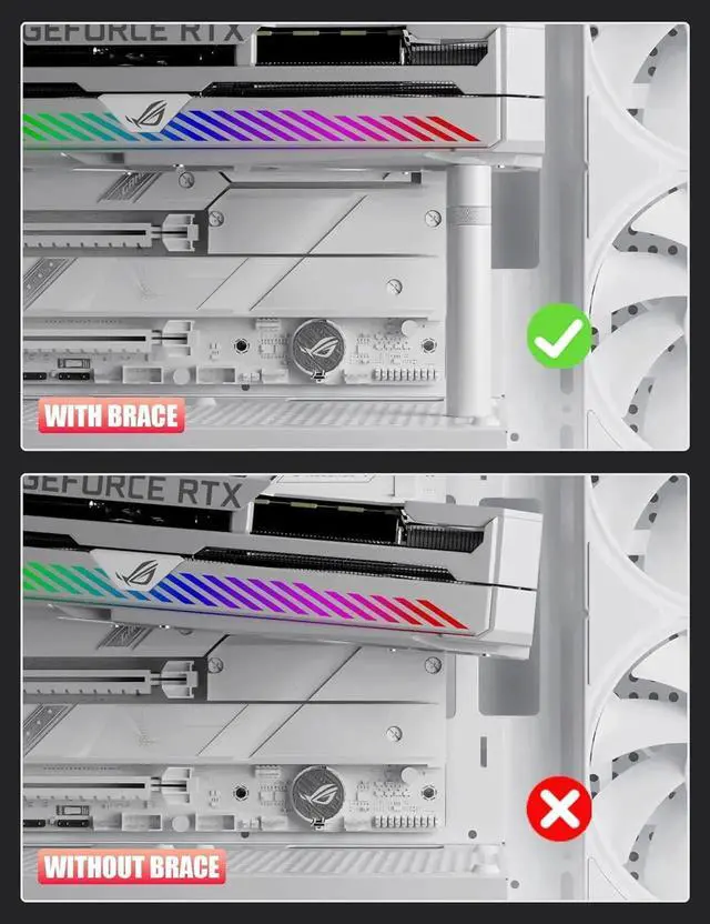 Alt view image 4 of 6 - Gaming GPU Support Bracket, Adjustable Height Graphics Card Support with Magnet and Non-Slip Sheet, GPU Sag Bracket for Universal Video Card, 70-120mm