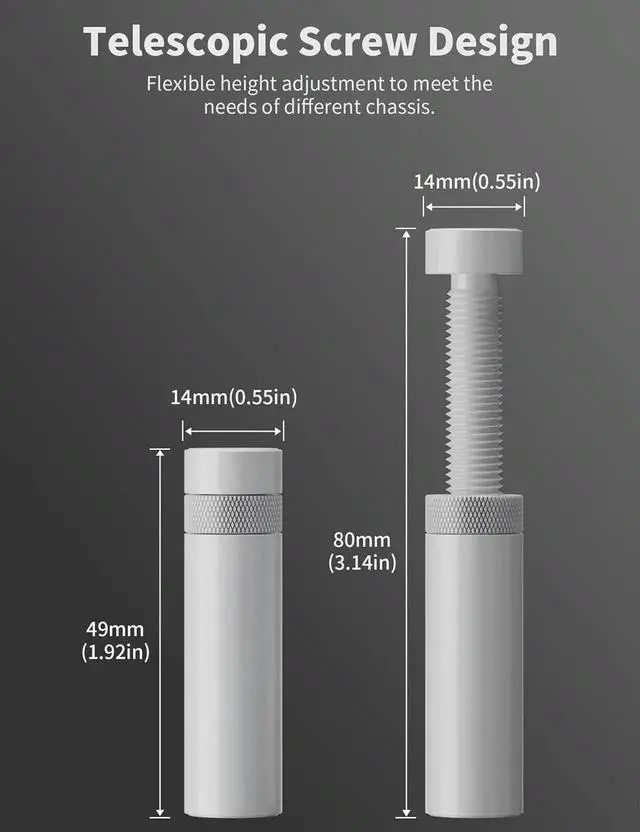 Alt view image 3 of 6 - Gaming GPU Support Bracket, Adjustable Height Graphics Card Support with Magnet and Non-Slip Sheet, GPU Sag Bracket for Universal Video Card, 49-80mm