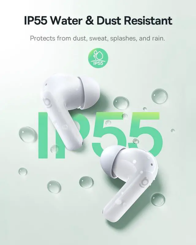 Alt view image 4 of 7 - Baseus Bass BP1 NC Hybrid Active Noise Cancelling Wireless Earbuds, 12mm Super-Bass Driver, 41H Playtime, Bluetooth 6.0, IP55 Waterproof, 4-Mic AI ENC, 24 Customizable EQ