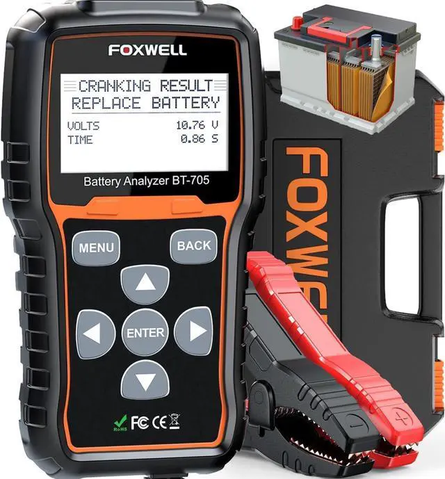 Main image of FOXWELL BT705 Car Battery Tester 24V 12V, Professional Alternator Tester, Automotive 100-2000CCA Load Tester, Digital Cranking Charging System Analyzer with High Accuracy for Trucks, RVs & Boats