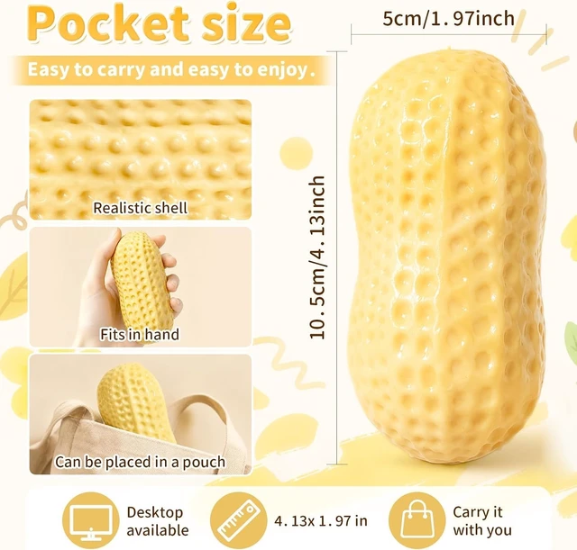 Alt view image 3 of 6 - 2 Pack Realistic Peanut Squishy, Soft Dough Filled for Adults Desk
Slow Rising Soft Dough Texture, Realistic Peanut Shell Design, Stress Relief Fidget Desk Toy Gift for Adults Men Women Office
